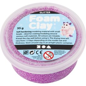 Foam Clay Modellervoks, 35 g, glitter, lilla