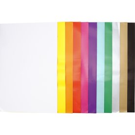 Glanspapir, 32x48 cm, 80g, 275 ark, ass. farver
