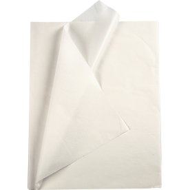 Silkepapir, 50x70 cm, 14g, 25 ark, hvid