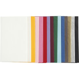 Silkepapir, 50x70 cm, 14g, 30 ark, ass. farver