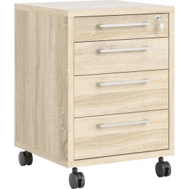 BudgetLine kassette, 4 skuffer m/lås, eg