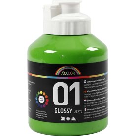 A'Color Akrylmaling, 500 ml, blank, lys grøn