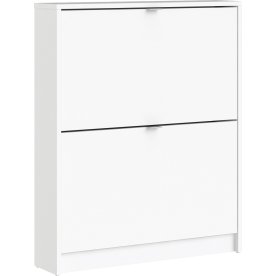 Coreline Skoskab m. 2 klaplåger og 2 rum, hvid