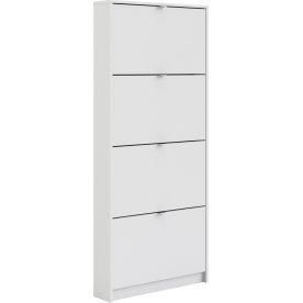Coreline Skoskab m. 4 klaplåger og 4 rum, hvid