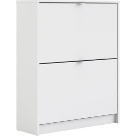Coreline Skoskab m. 2 klaplåger og 4 rum, hvid