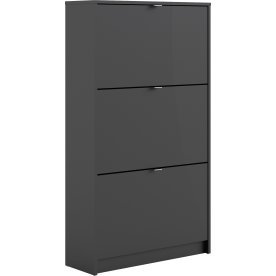 Coreline Skoskab m. 3 klaplåger og 6 rum, sort