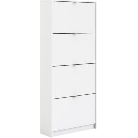 Coreline Skoskab m. 4 klaplåger og 8 rum, hvid
