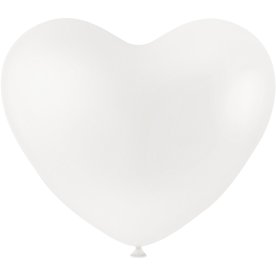 Hjerte Balloner, hvid, 8 stk