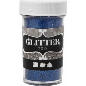 Glitterdrys, blå, 20 g