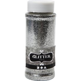 Glitterdrys, sølv, 110 g