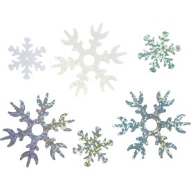 Pailletter Snefnug, blå/hvid/sølv, 30 g