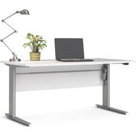 BudgetLine hæve-/sænkebord, 150x80cm, hvid/alu