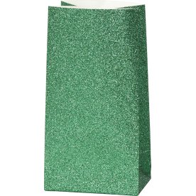 Vivi Gade Gavepose 9x6x17 cm, grøn glitter, 8 stk
