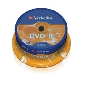 Verbatim DVD-R 16x 4,7GB spindel, 25 stk