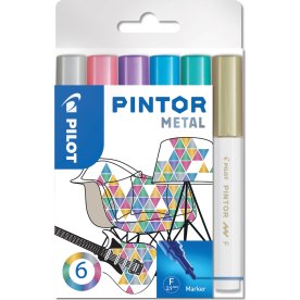 Pilot Pintor Marker | F | 1 mm | 6 metalfarver