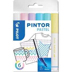 Pilot Pintor Marker | F | 1 mm | 6 pastelfarver