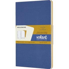 Moleskine Volant Notesbog | L | Blan. | Blå/gul