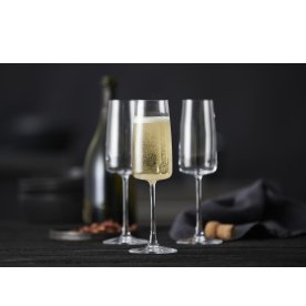 Lyngby Glas Zero Champagneglas 30 cl, 4 stk