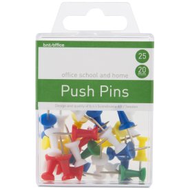 Office Push Pins | Ass. farver | 25 stk.