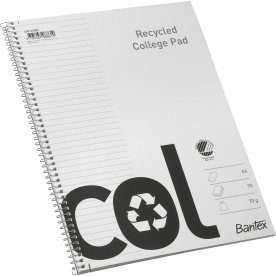 Bantex Recycled Col Kollegieblok | A4+ | Linjeret