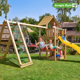Jungle Gym Cubby legetårn m/climb & gul rutsjebane