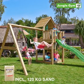 Jungle Gym Cubby legetårn m/gynger, sand & rutsjeb