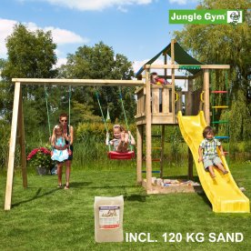 Jungle Gym Lodge legetårn inkl swing & rutschebane