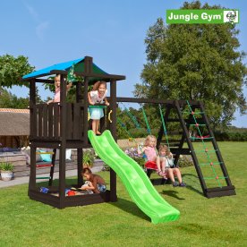 Jungle Gym Hut 2.1 legetårn m/climb & rutsje, sort