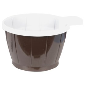 Kaffekop med hank 20cl, brun/hvid