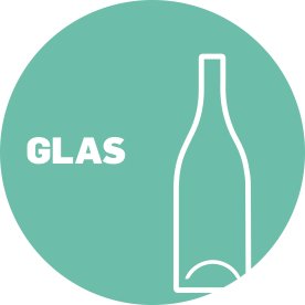 DropBucket Affaldspiktogram Ø25 cm selvklæb, Glas