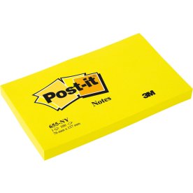 Post-it memoblok 76 x 127mm, neongul