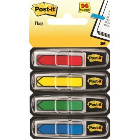 Post-it Indexfaner | 12x43 mm | Pile | 4 farver