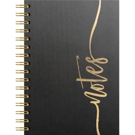 Burde Notesbog, A5, linjeret, notes gold