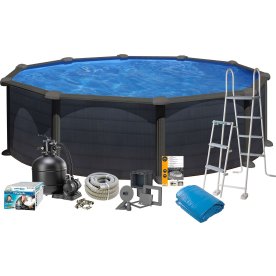 Pool Basic, Ø460 cm x 132 cm, sort grafit