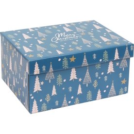 Gaveæske Juletræ | Blå | 391x294x190 mm