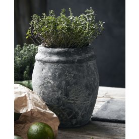 House Doctor Rube urtepotte, grå H 17,5 x Ø 15,5cm