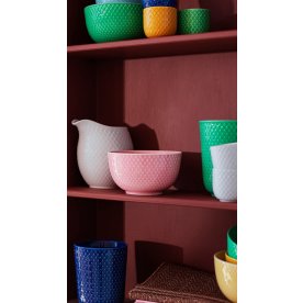Lyngby Porcelæn Rhombe color skål, rosa Ø 11 cm
