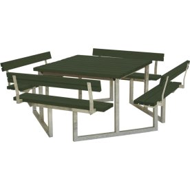 Plus Twist bord/bænkesæt m/4 Ryglæn,Grøn, 227cm
