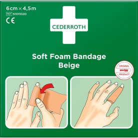 Cederroth Soft Foam Bandage | Beige | 6 cm x 4,5m
