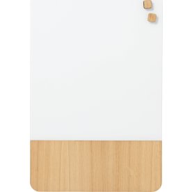 NAGA Glassboard tavle m. oak veneer 40x60 cm, hvid