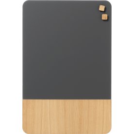 NAGA Glassboard tavle m. oak veneer 40x60 cm, grå