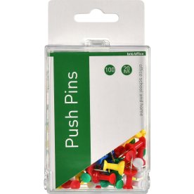 Office Push Pins | Ass. farver | 100 stk.