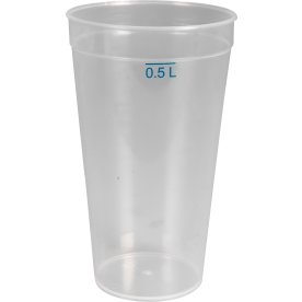 Plastikglas, Flergangsbrug, Klar 50 cl, 12 stk.
