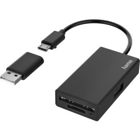 HAMA Hub/Kortlæser USB-OTG 3x Porte