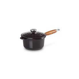 Le Creuset Signatur kasserolle m. træhåndtag, sort