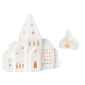 Kähler Urbania Lyshus city, hvid H21 cm