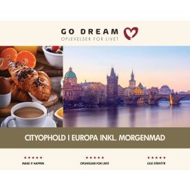 Oplevelsesgave - Cityophold i Europa m. morgenmad