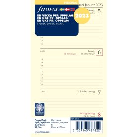 Filofax 2023 Refill | Personal | Uge | Tværf.