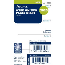 Filofax 2023 Refill | Mini | Uge | Engelsk