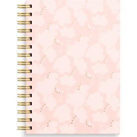 Burde Notesbog, A5, linjeret, flower